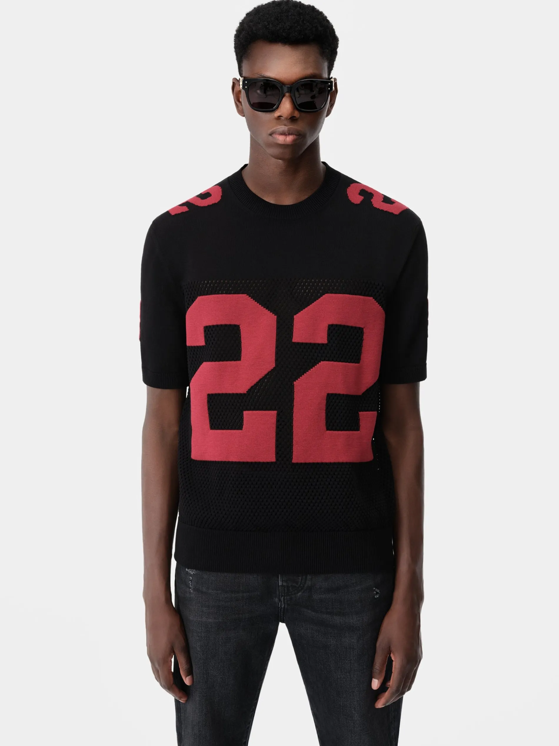 AMIRI Knitwear<22 TEE Black Red