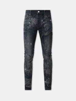 AMIRI Denim<ALL OVER CRYSTAL MX1 JEAN Midnight Indigo