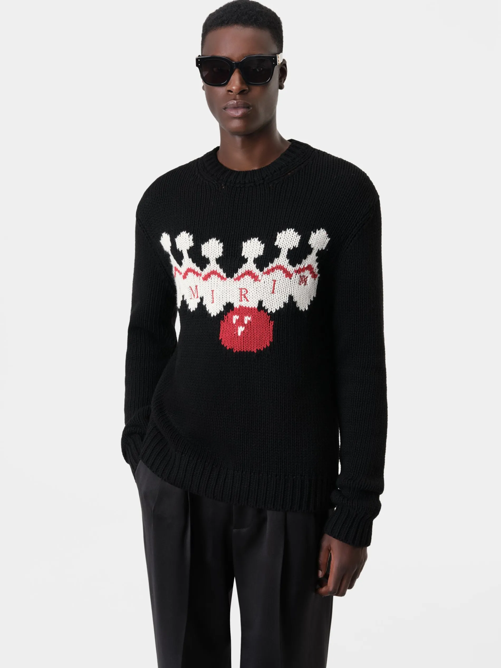 AMIRI Knitwear<BOWLING CREWNECK BLACK