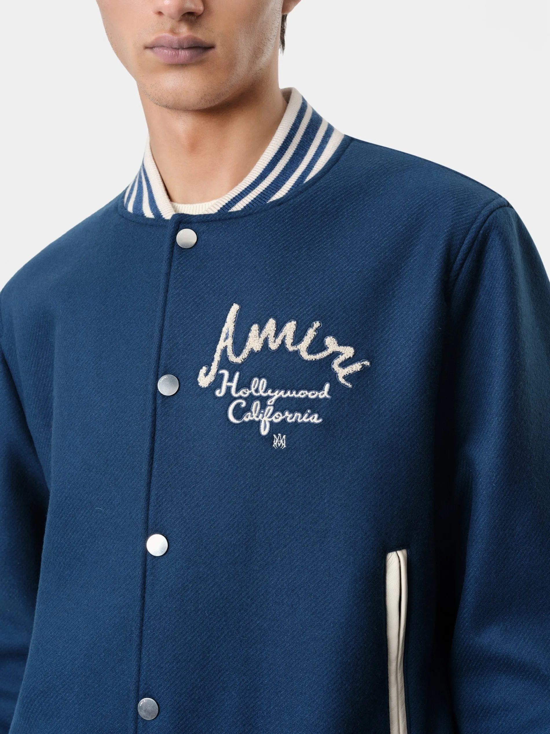 AMIRI Outerwear<HOLLYWOOD BOMBER JACKET DUSTY BLUE