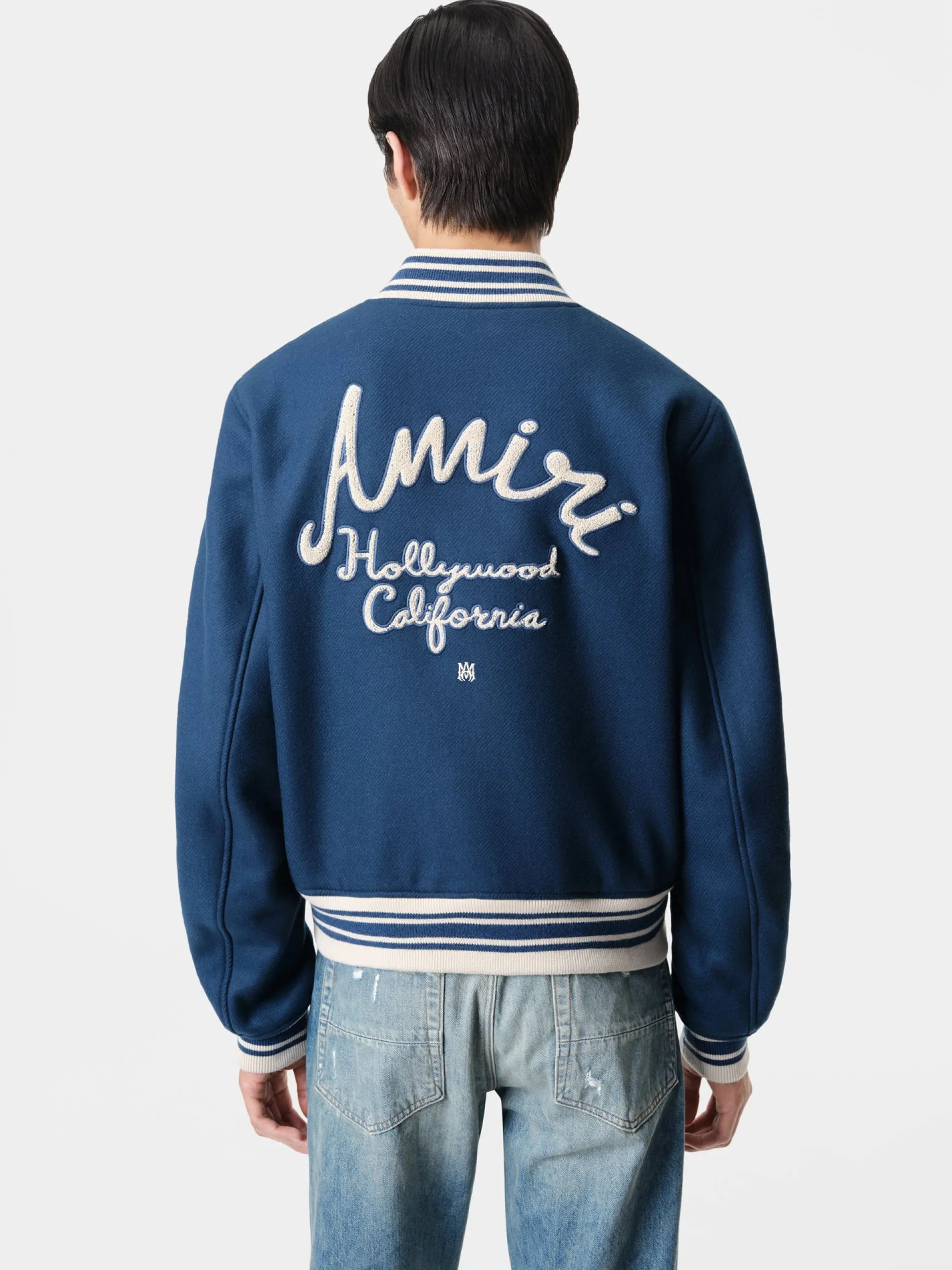 AMIRI Outerwear<HOLLYWOOD BOMBER JACKET DUSTY BLUE