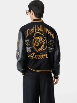 AMIRI Outerwear<LION VARSITY JACKET BLACK