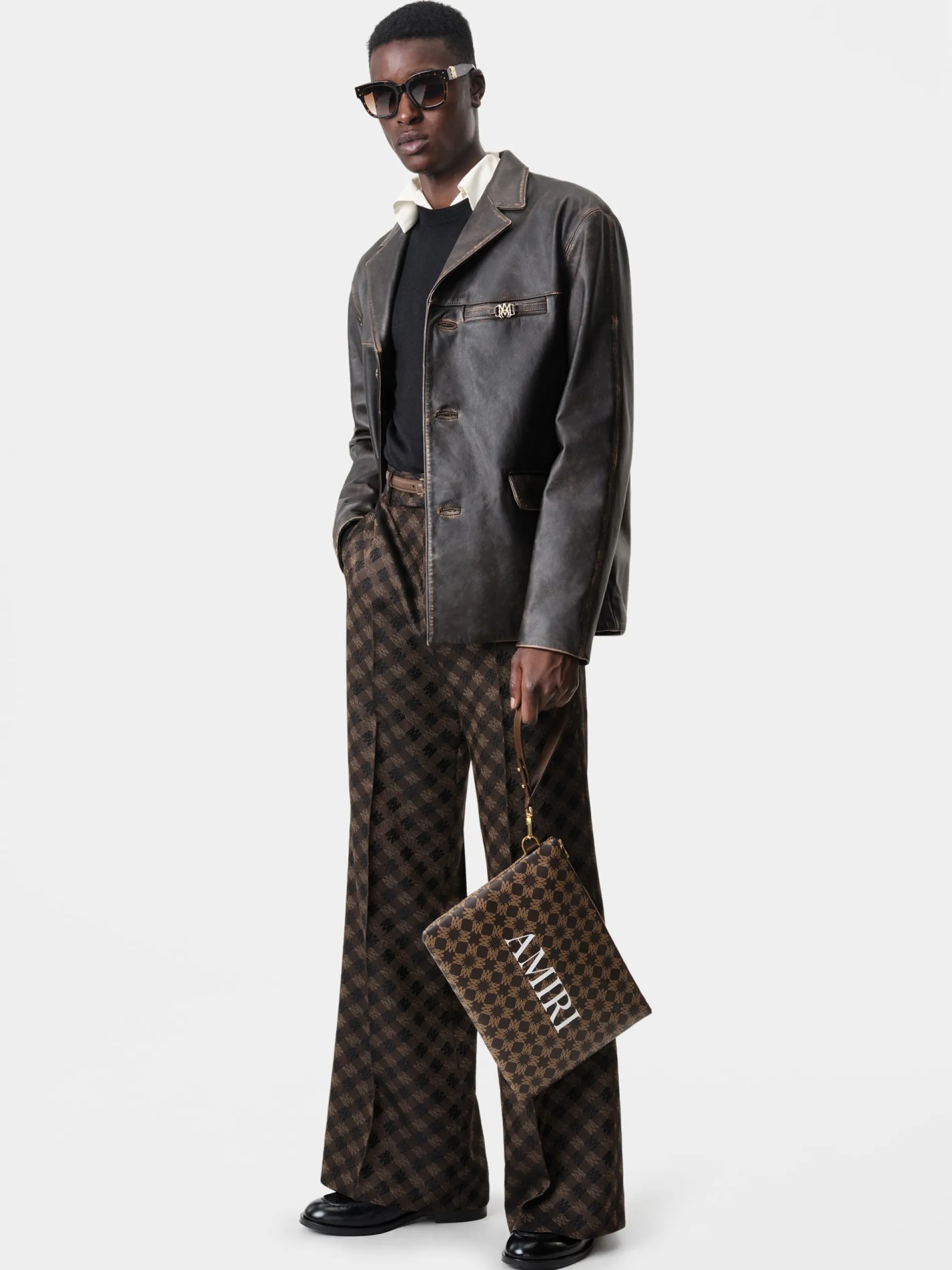 AMIRI Bags<MA QUAD LARGE POUCH Brown