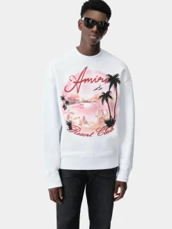 AMIRI Sweatshirts<PARADISE AIRBRUSH CREW White