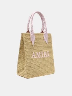 AMIRI Tote Bags|Bags<RAFFIA TOTE Pink