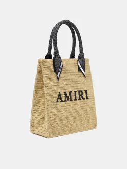 AMIRI Tote Bags|Bags<RAFFIA TOTE BLACK