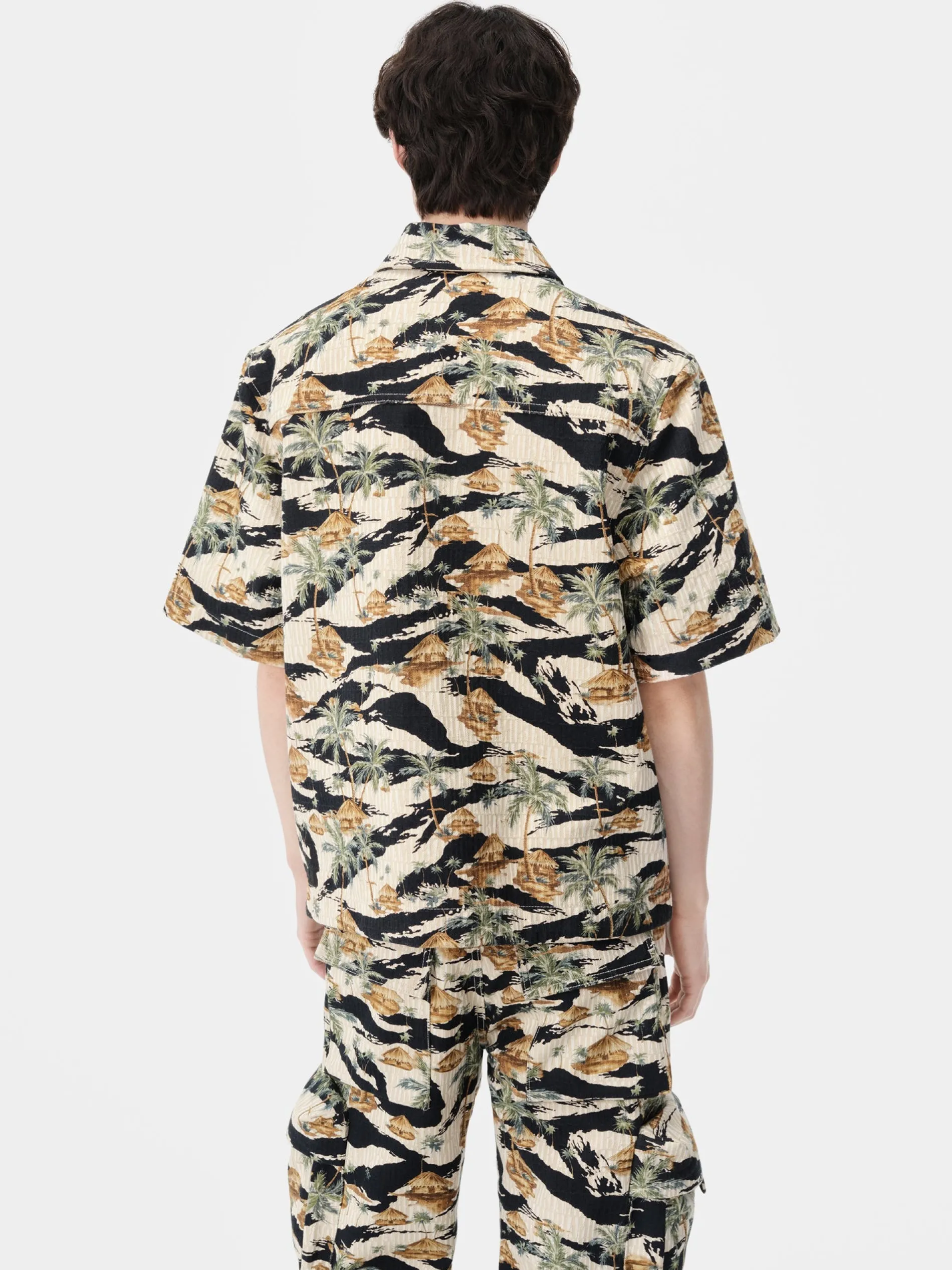 AMIRI Denim<REPEAT PALM CAMP SHIRT Mojave Desert