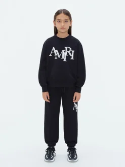AMIRI Shorts & Sweatpants<STAGGERED SCRIBBLE SWEATPANT BLACK