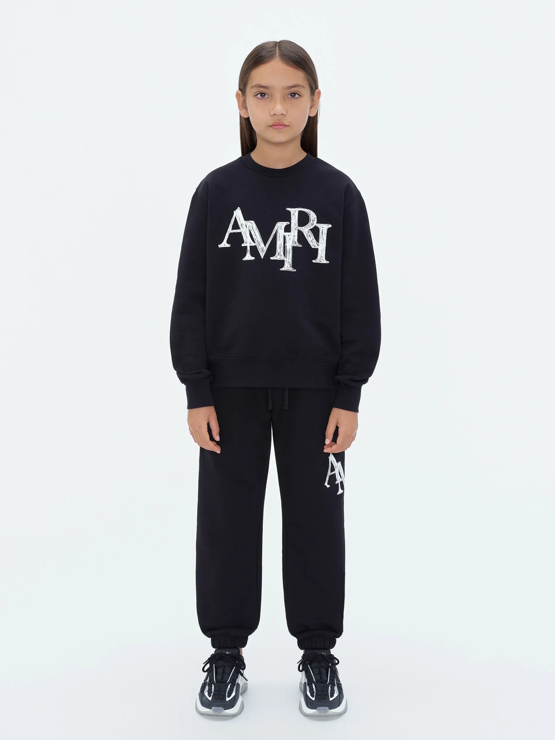 AMIRI Shorts & Sweatpants<STAGGERED SCRIBBLE SWEATPANT BLACK