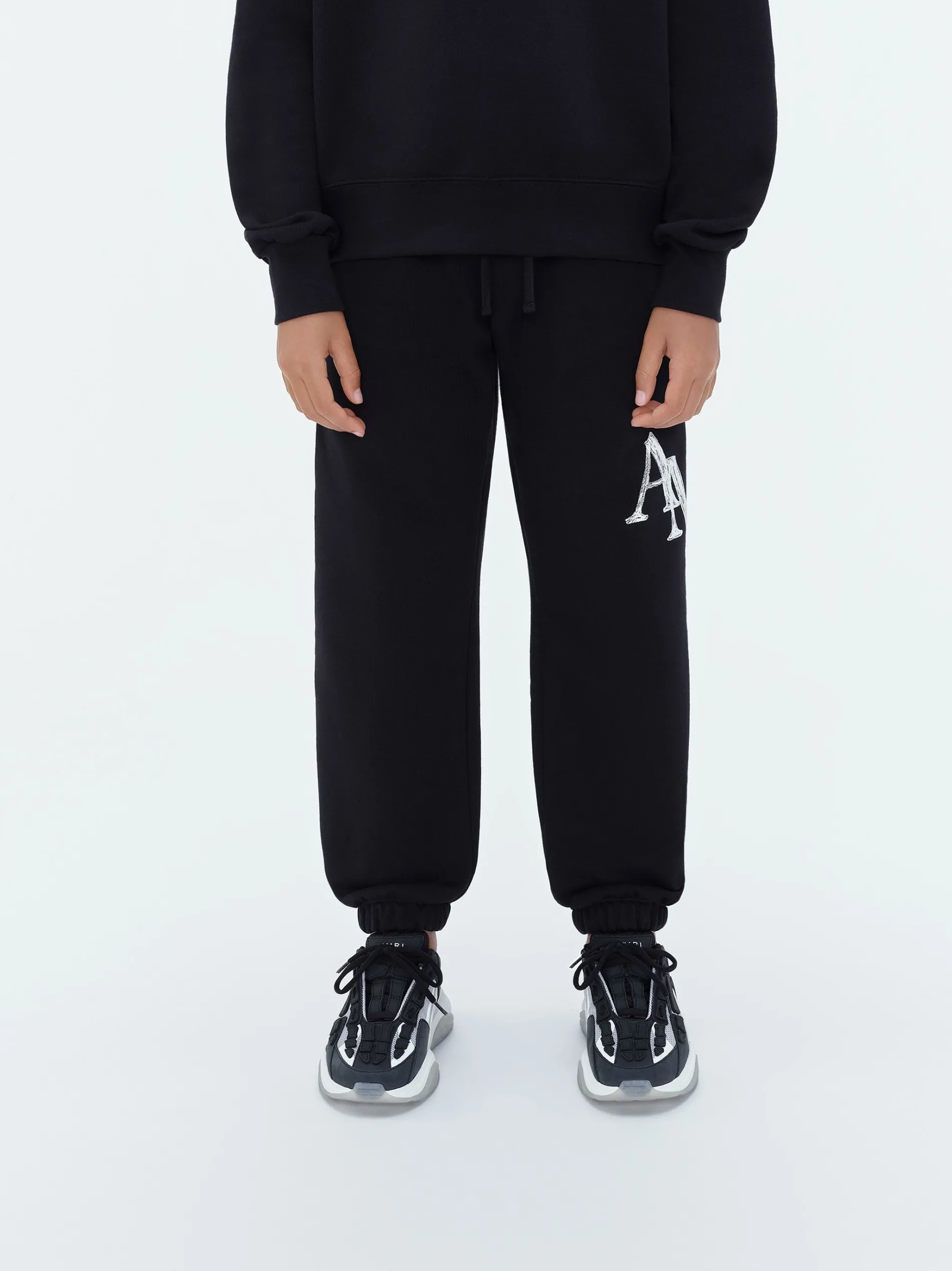 AMIRI Shorts & Sweatpants<STAGGERED SCRIBBLE SWEATPANT BLACK