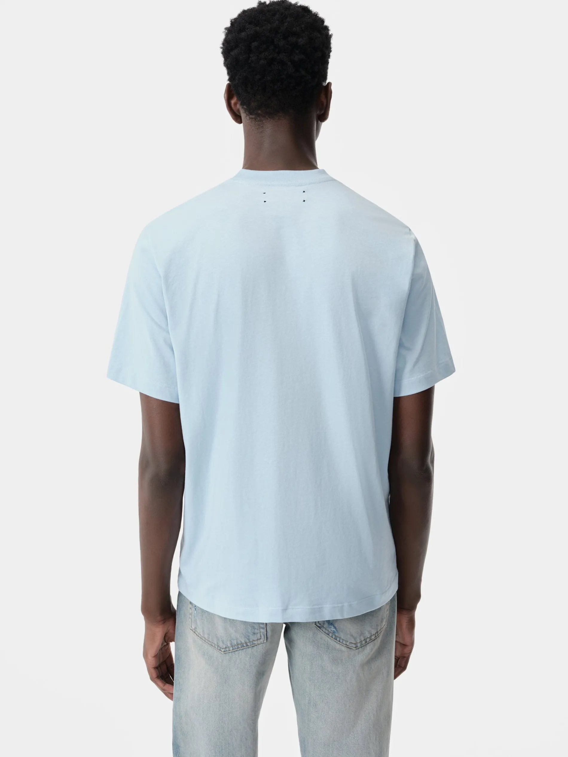 AMIRI Tees<STAGGERED TEE Cerulean
