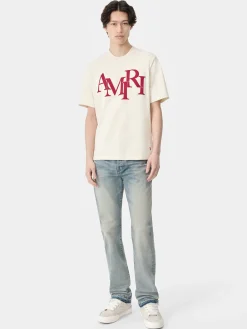 AMIRI Tees<STAGGERED TEE BIRCH
