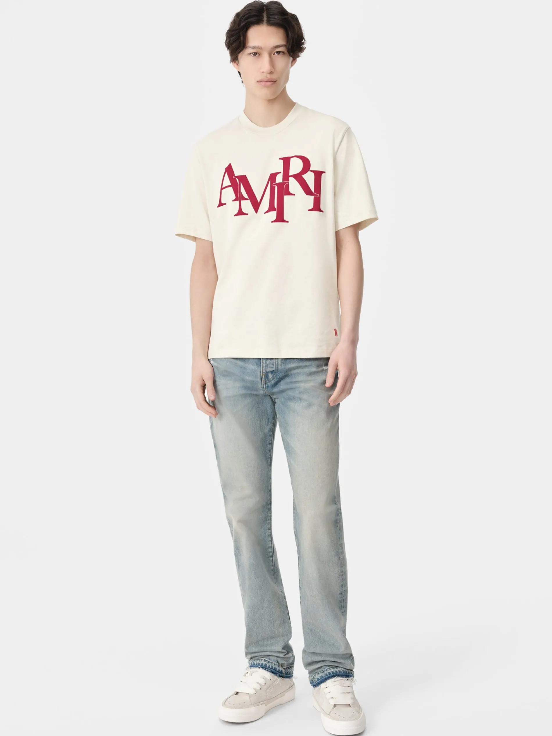 AMIRI Tees<STAGGERED TEE BIRCH