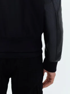 AMIRI Outerwear<STAGGERED VARSITY JACKET BLACK