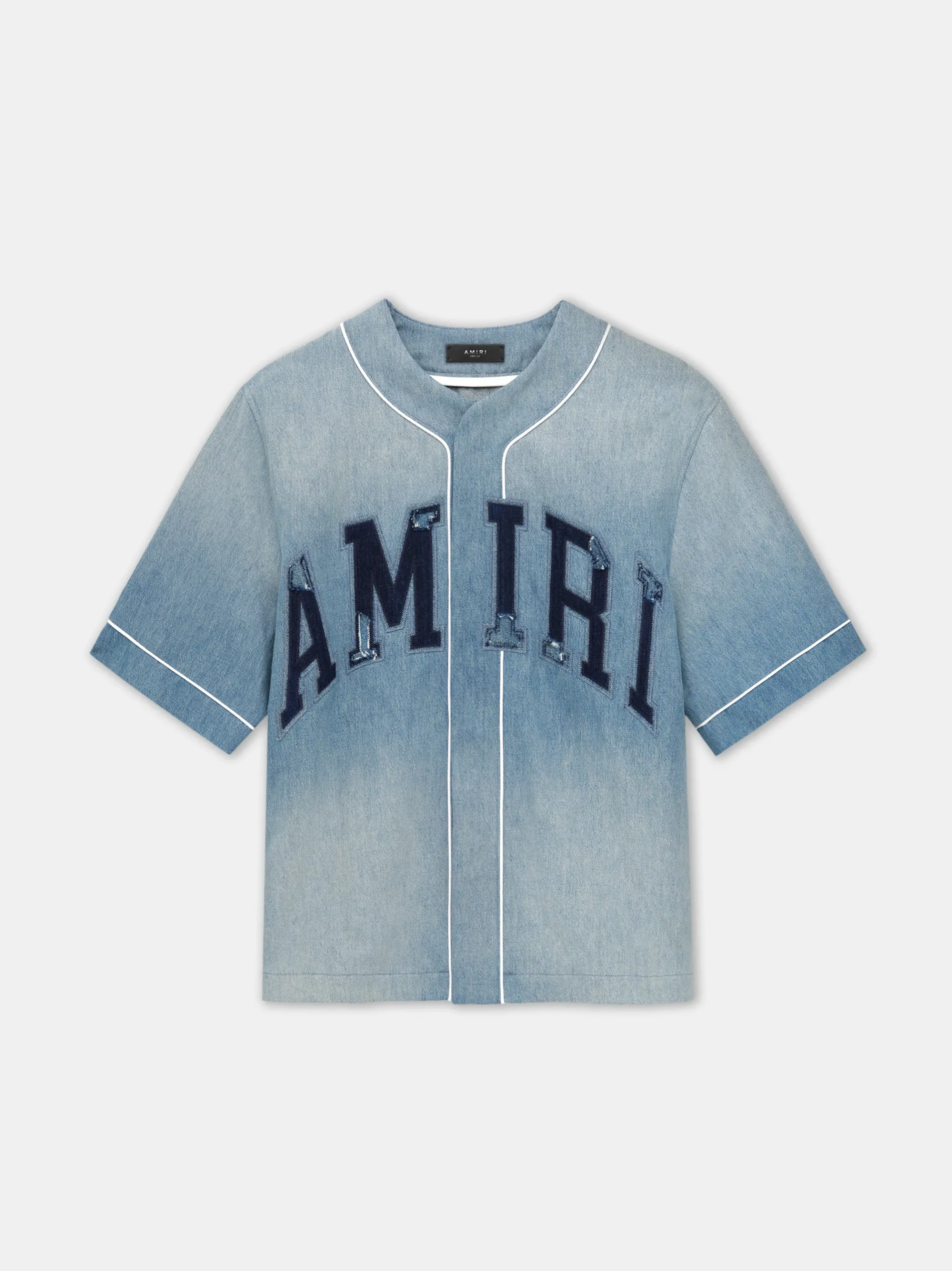 AMIRI Denim<SUNFADED BASEBALL SHIRT PERFECT INDIGO
