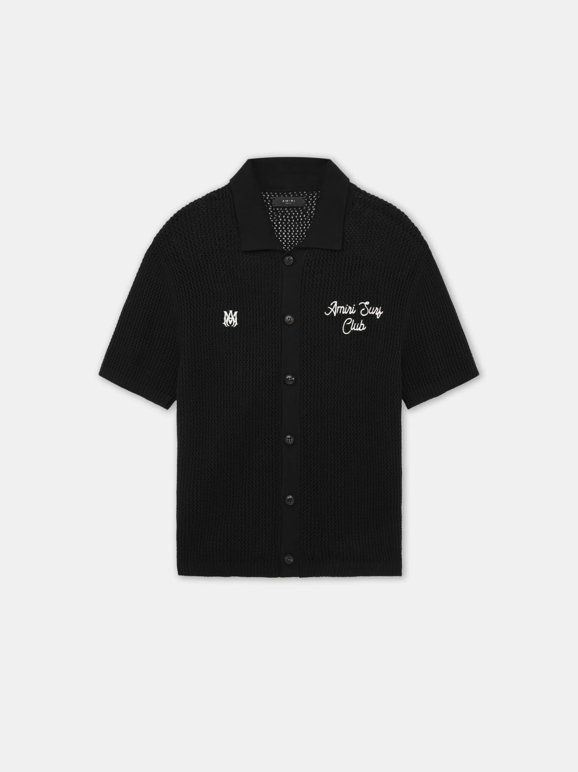 AMIRI Knitwear|Shirts<SURF CLUB CROTCHET POLO BLACK