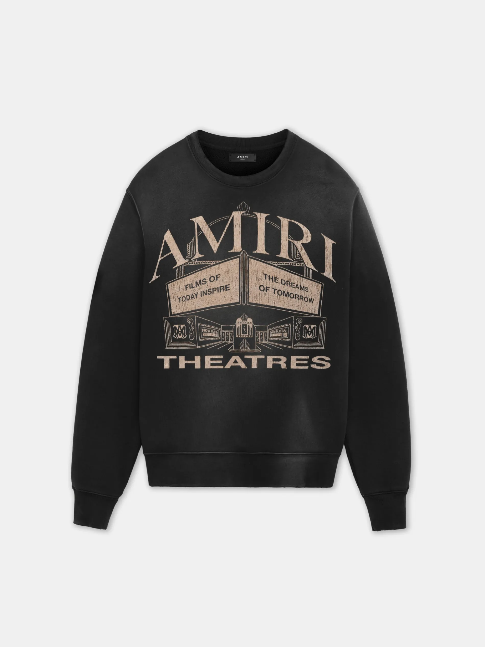 AMIRI Sweatshirts<THEATERS VINTAGE CREW BLACK