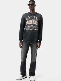 AMIRI Sweatshirts<THEATERS VINTAGE CREW BLACK