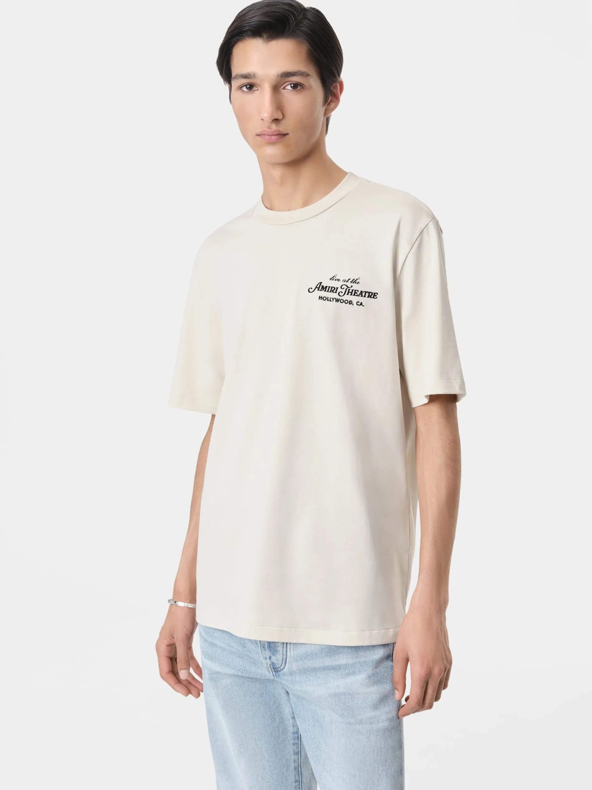 AMIRI Tees<THEATRE FLOCKED TEE Alabaster