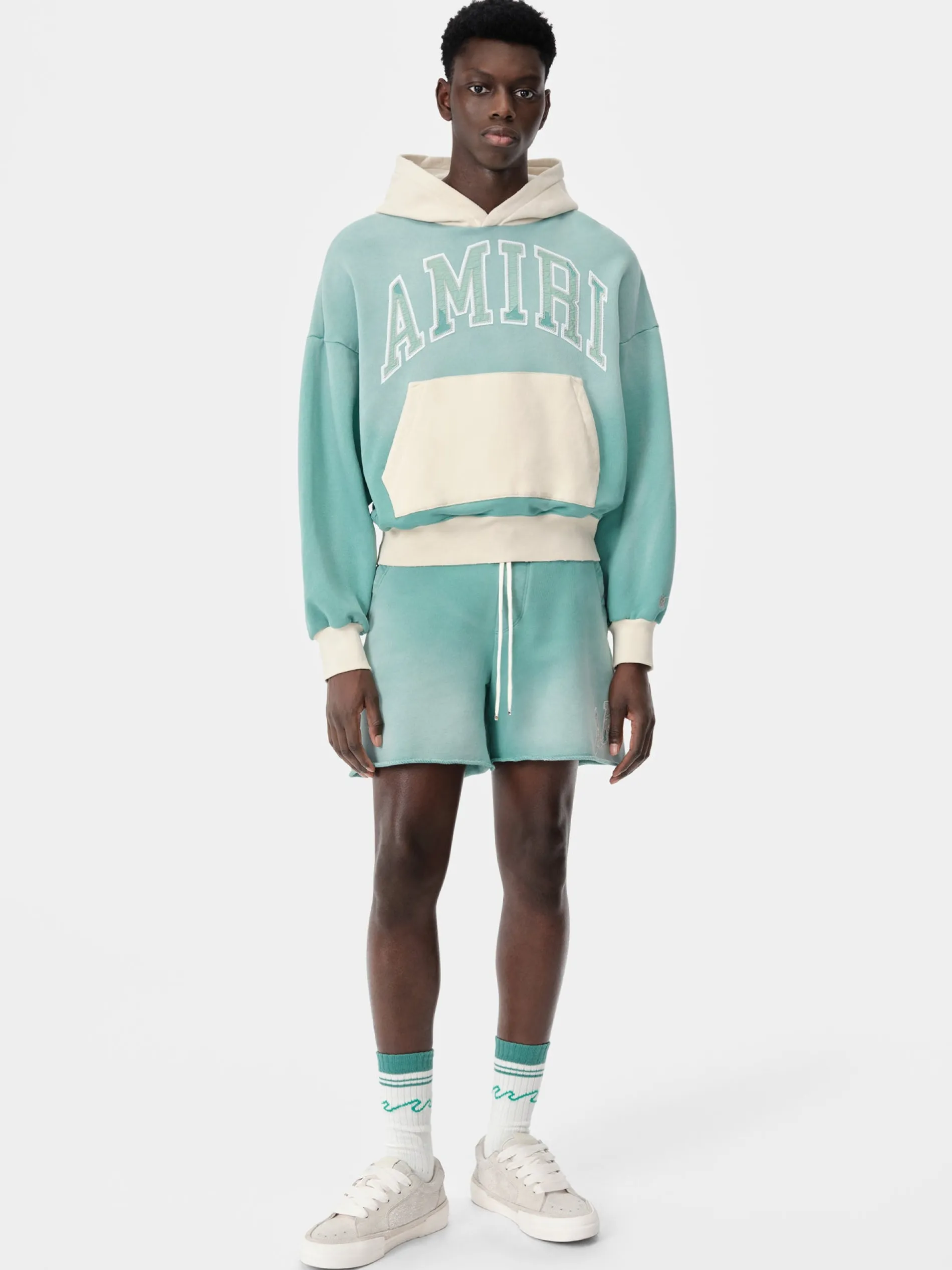 AMIRI Sweatshirts<VINTAGE OVERSIZED HOODIE Sea Blue