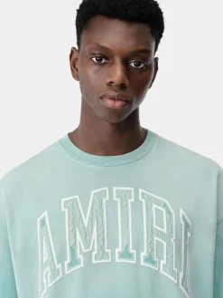 AMIRI Tees<VINTAGE OVERSIZED TEE Sea Blue