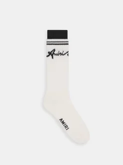 AMIRI Socks|Socks<WAVE SOCKS BLACK