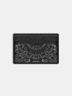 AMIRI Small Leather Goods|Small Leather Goods<BANDANA CARD HOLDER BLACK