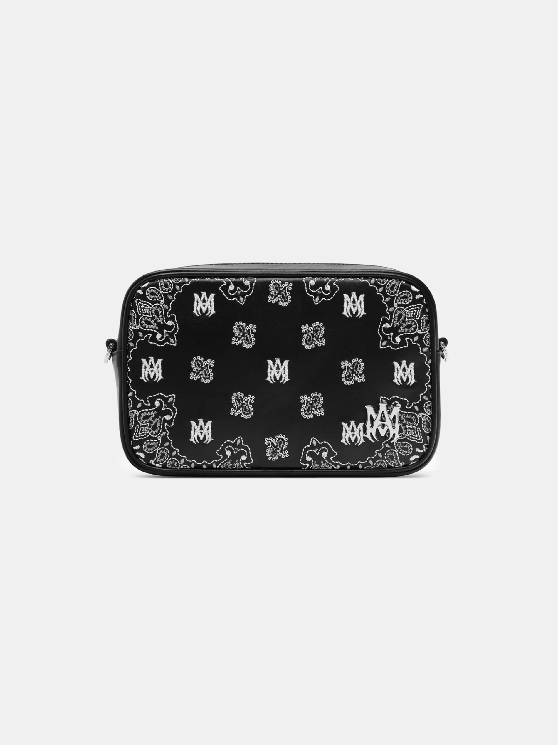 AMIRI Crossbody|Bags<BANDANA EMBROIDERED CAMERA CASE BLACK