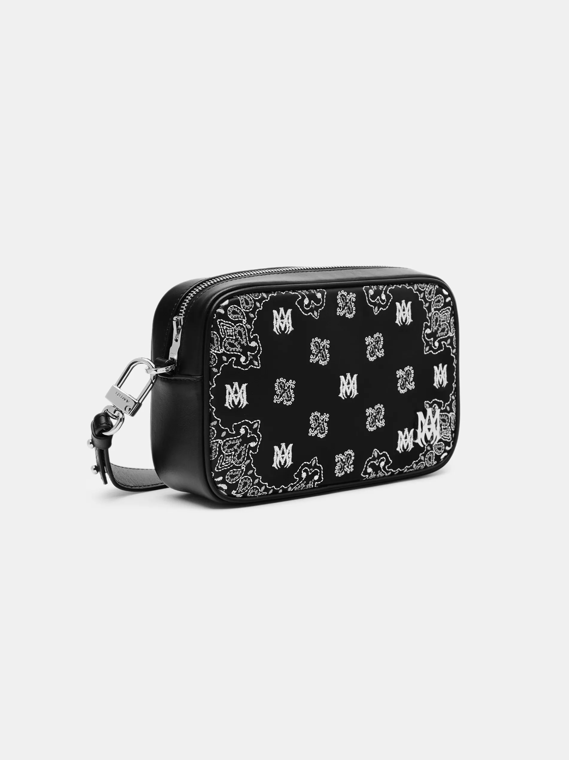 AMIRI Crossbody|Bags<BANDANA EMBROIDERED CAMERA CASE BLACK