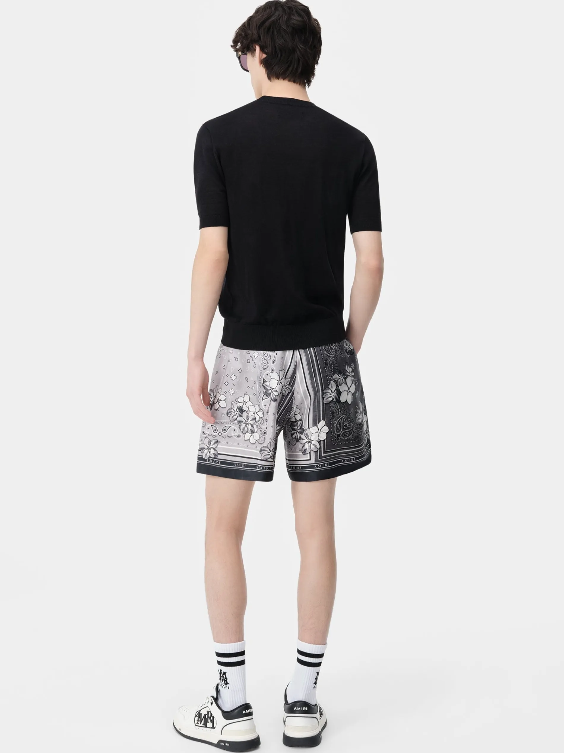 AMIRI Shorts & Sweatpants<BANDANA FLORAL SHORT BLACK