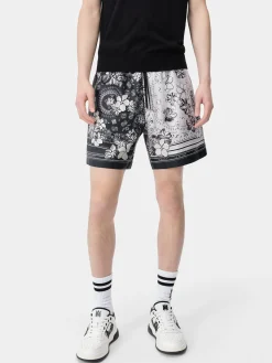 AMIRI Shorts & Sweatpants<BANDANA FLORAL SHORT BLACK