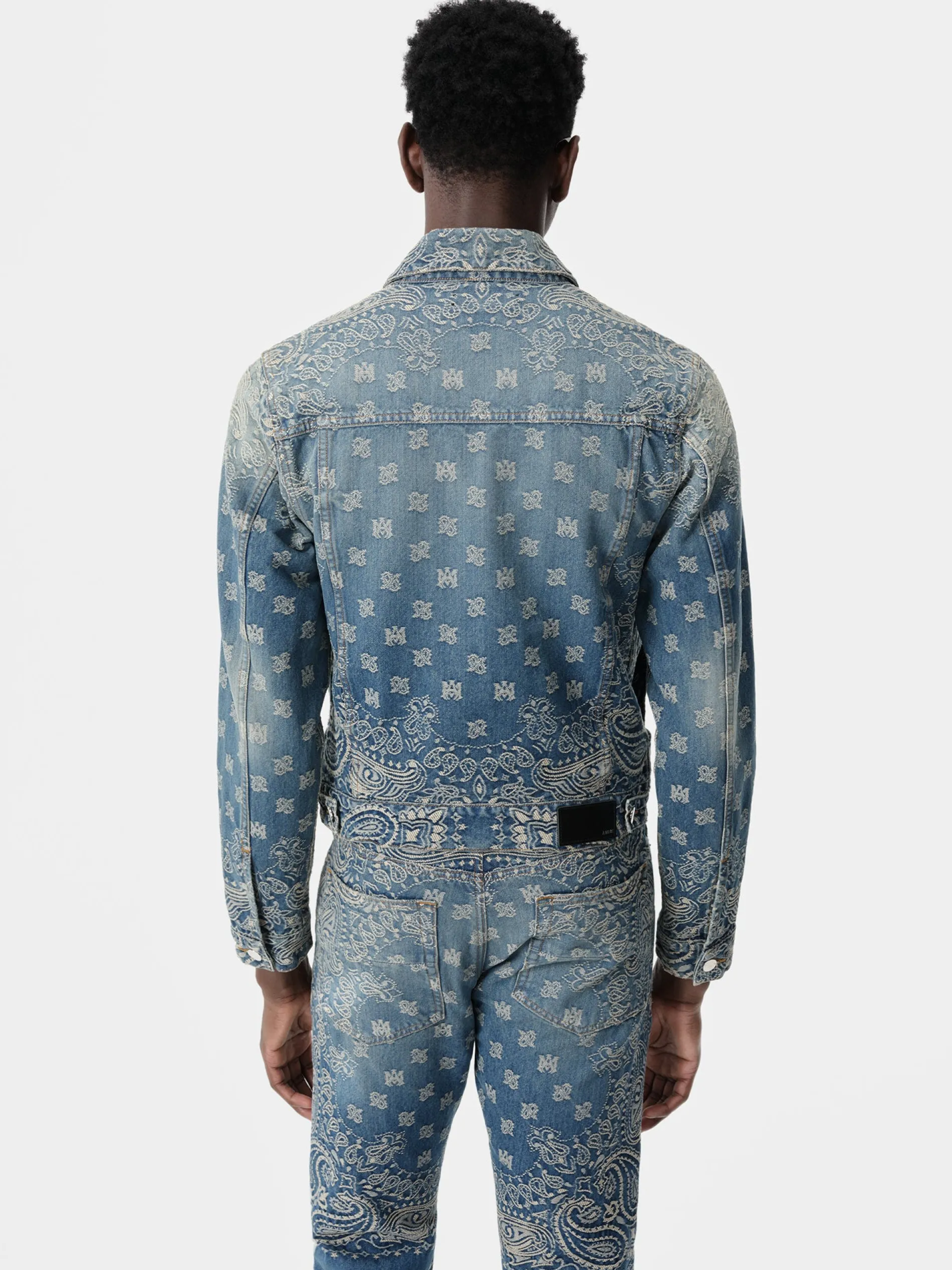 AMIRI Denim<BANDANA JACQUARD MA TRUCKER JACKET Dark Indigo