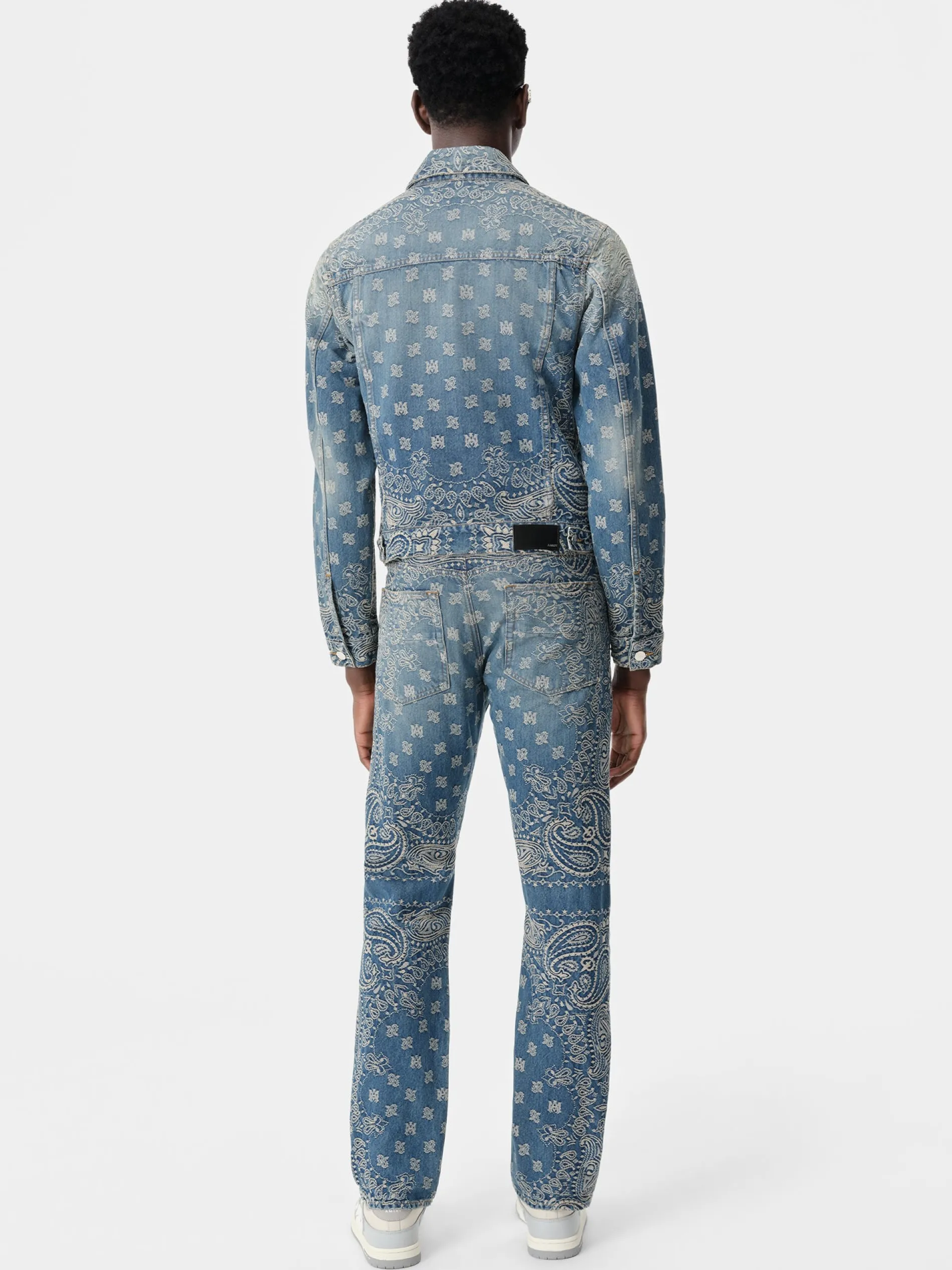 AMIRI Denim<BANDANA JACQUARD STRAIGHT JEAN Dark Indigo