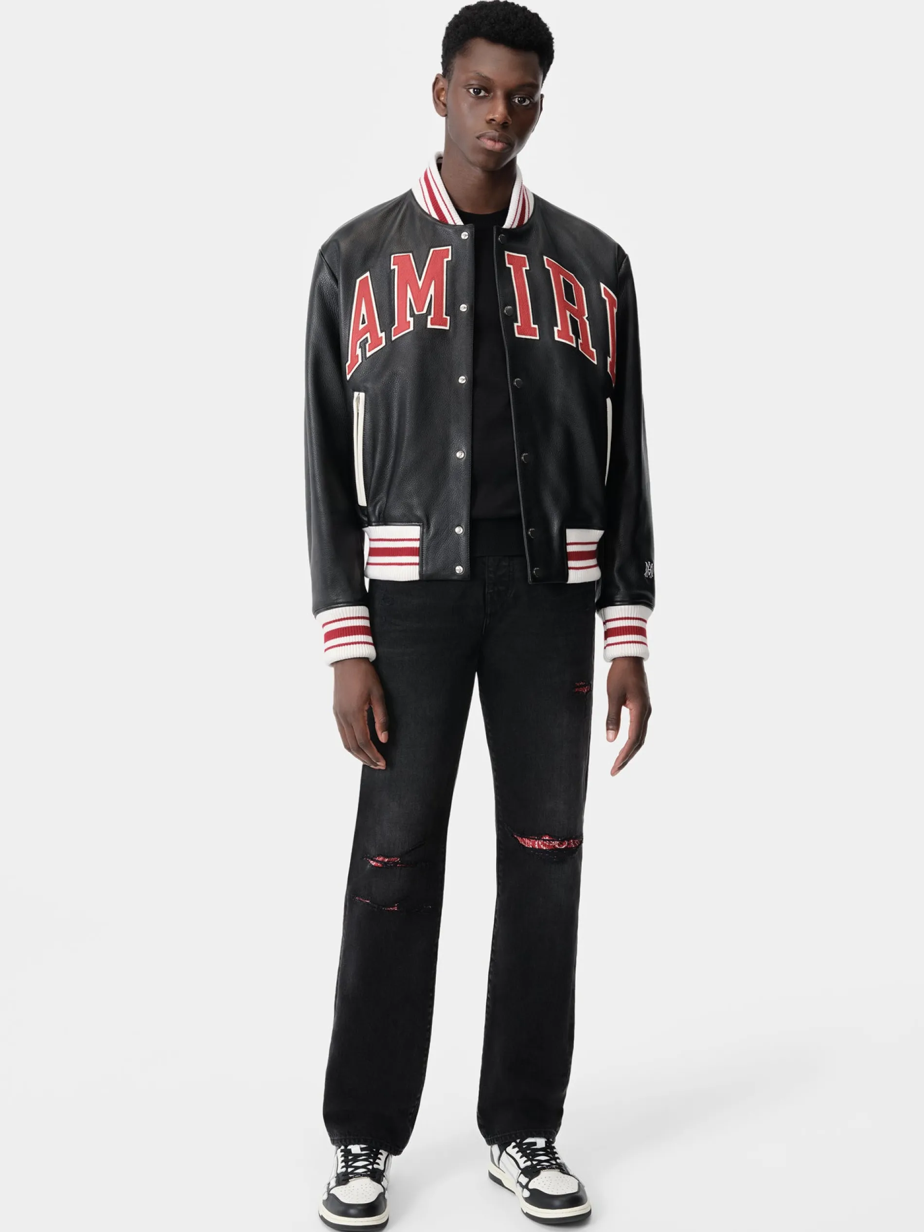 AMIRI Denim<BANDANA REPAIR STRAIGHT JEAN Vintage Black