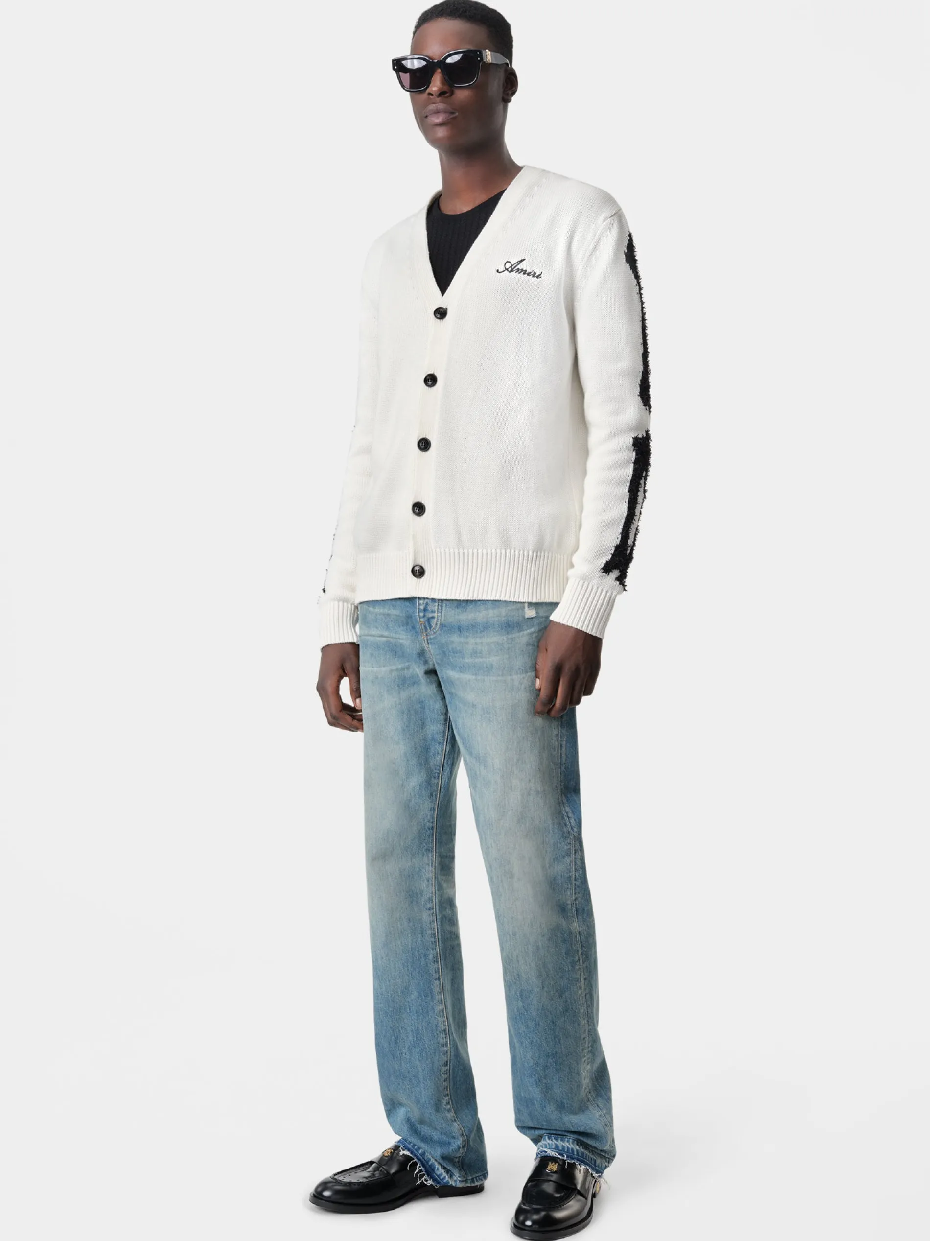 AMIRI Knitwear<BONES CARDIGAN White