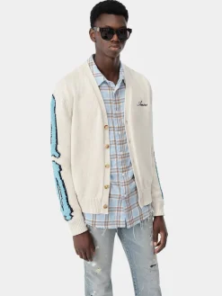 AMIRI Knitwear<BONES CARDIGAN BIRCH