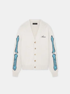 AMIRI Knitwear<BONES CARDIGAN BIRCH