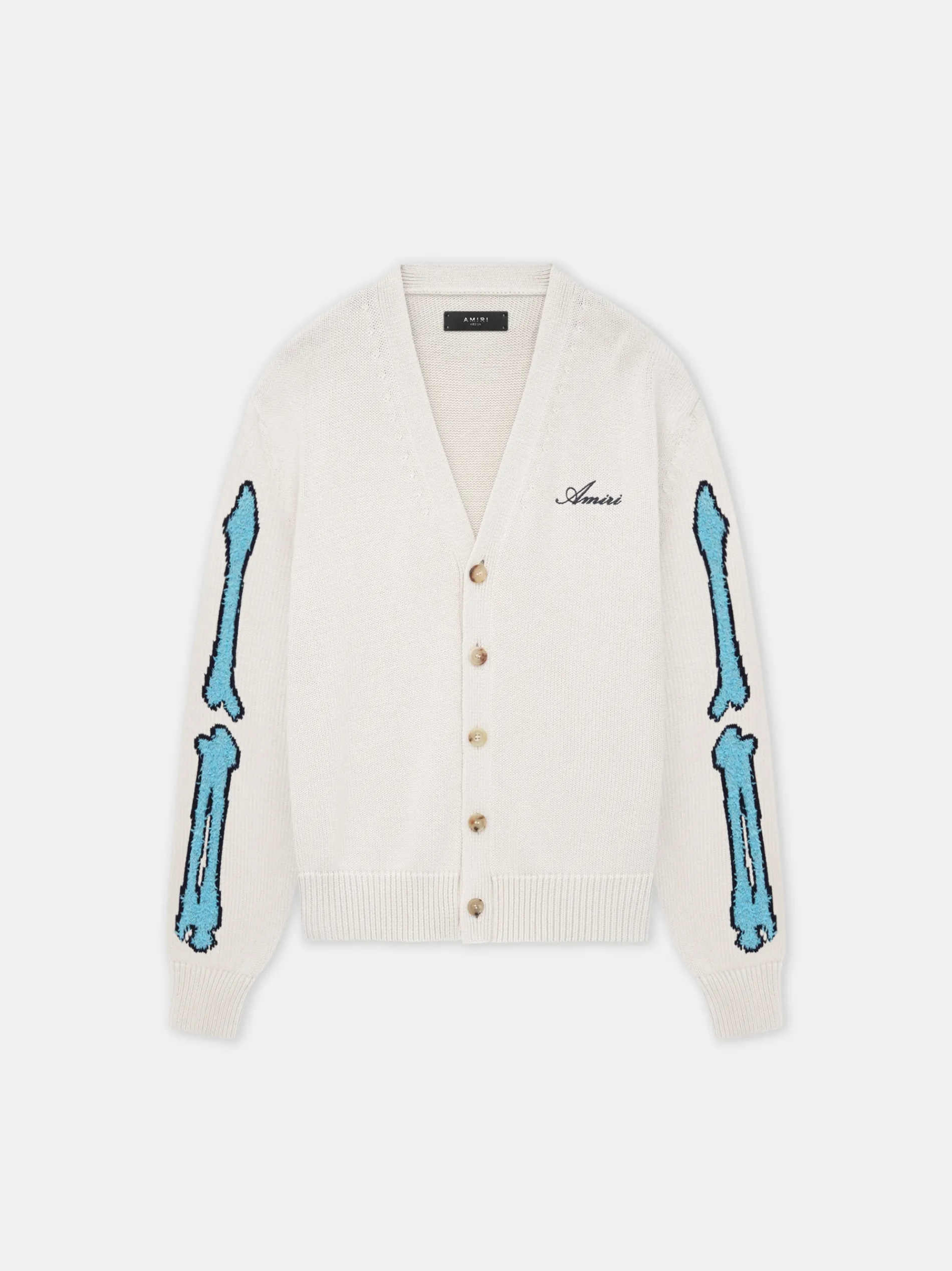 AMIRI Knitwear<BONES CARDIGAN BIRCH