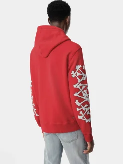 AMIRI Sweatshirts<BONES STACKED HOODIE Red
