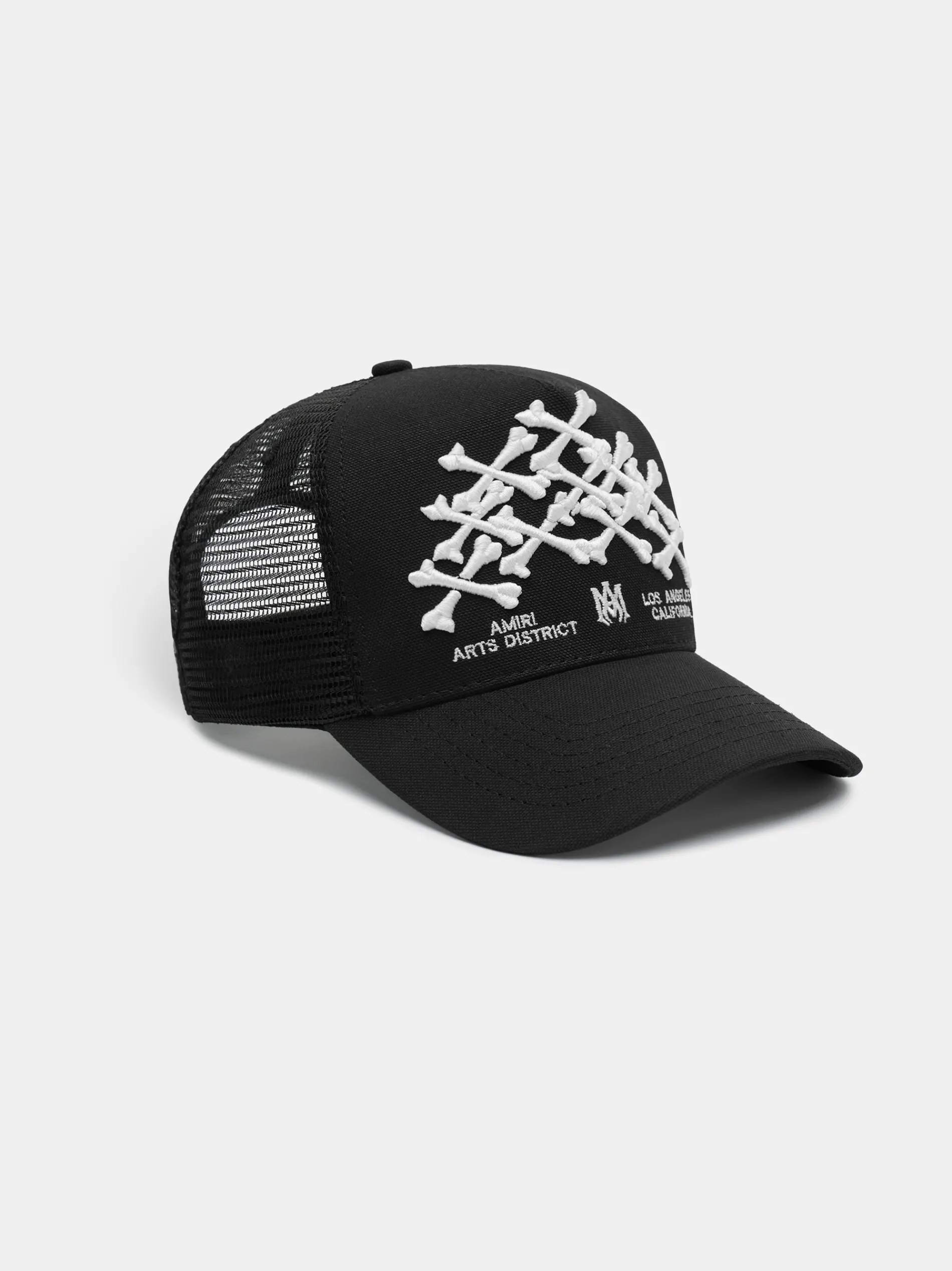 AMIRI Hats|Hats<BONES STACKED TRUCKER HAT BLACK