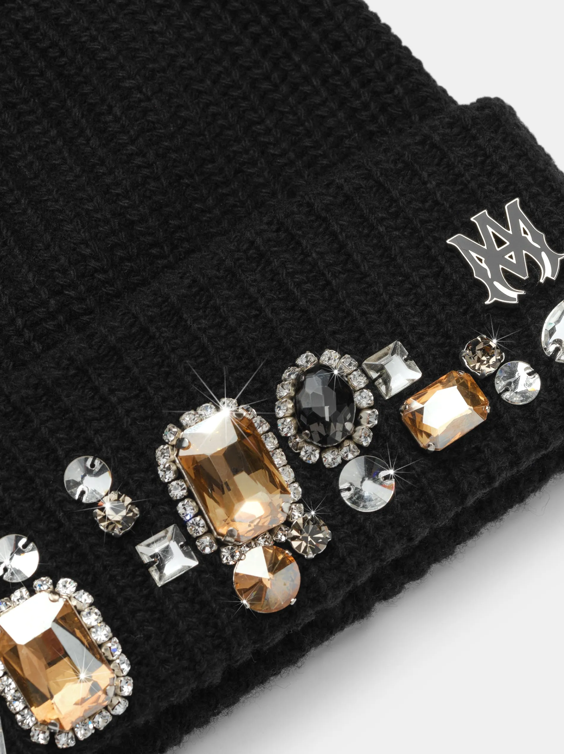 AMIRI Hats|Hats<CHUNKY CRYSTAL BEANIE BLACK