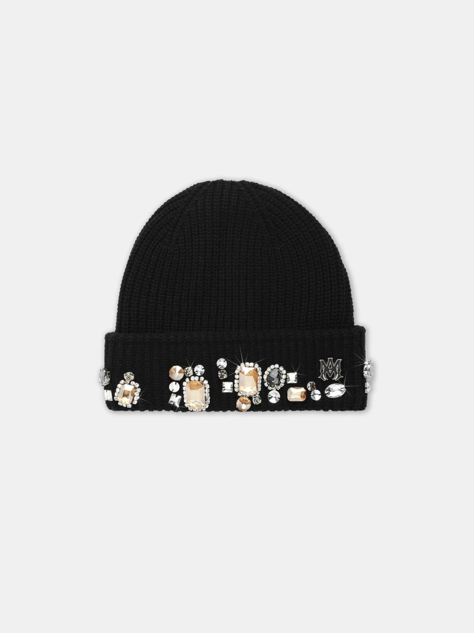 AMIRI Hats|Hats<CHUNKY CRYSTAL BEANIE BLACK