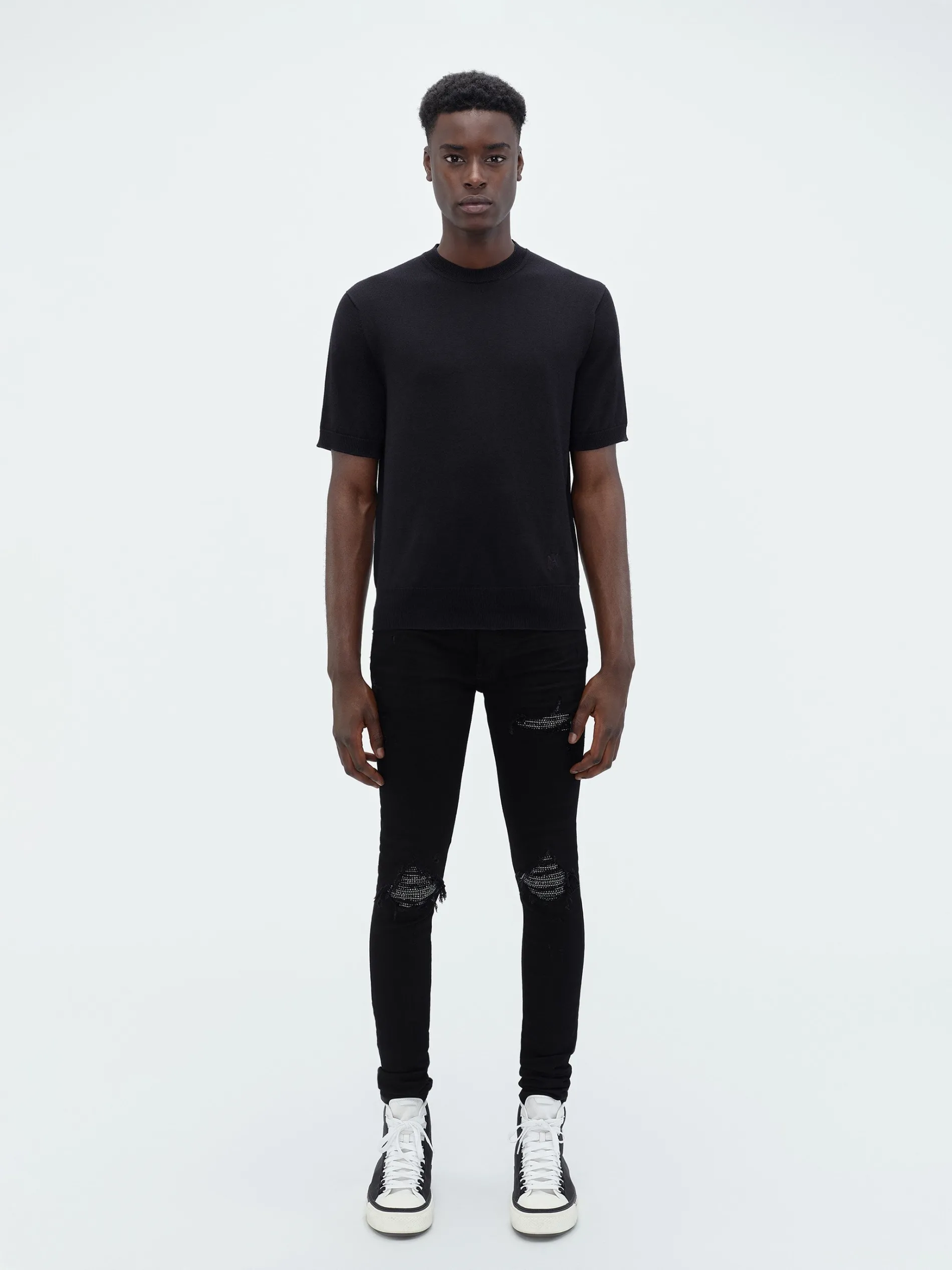 AMIRI Denim<CRYSTAL MX1 JEAN BLACK OD
