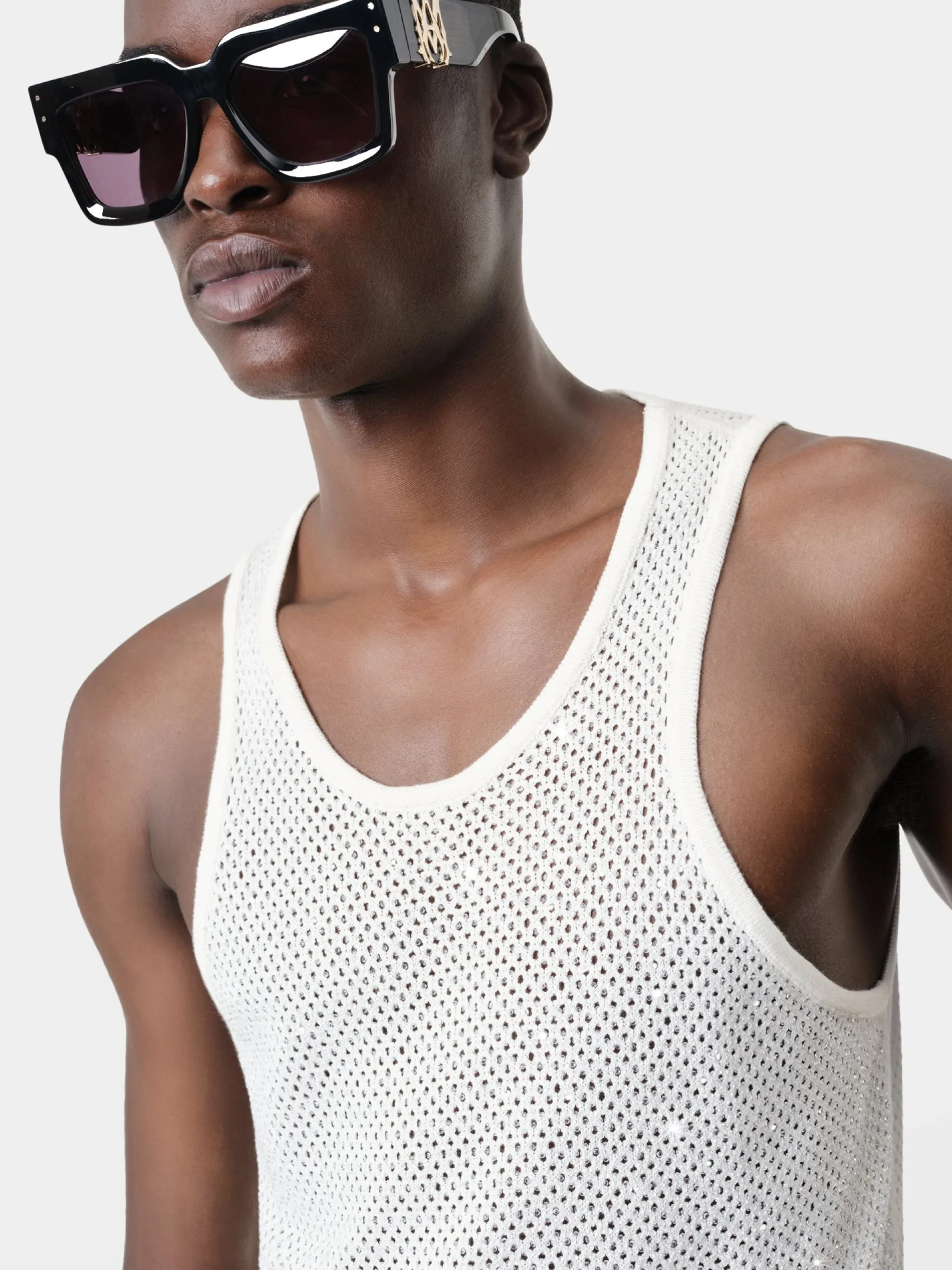 AMIRI Knitwear|Tees<CRYSTAL TANK TOP White