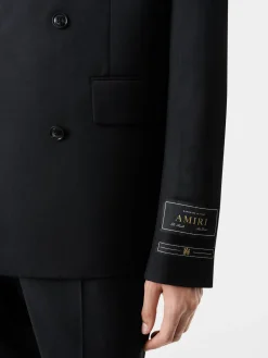 AMIRI Outerwear<DOUBLE-BREASTED BLAZER BLACK