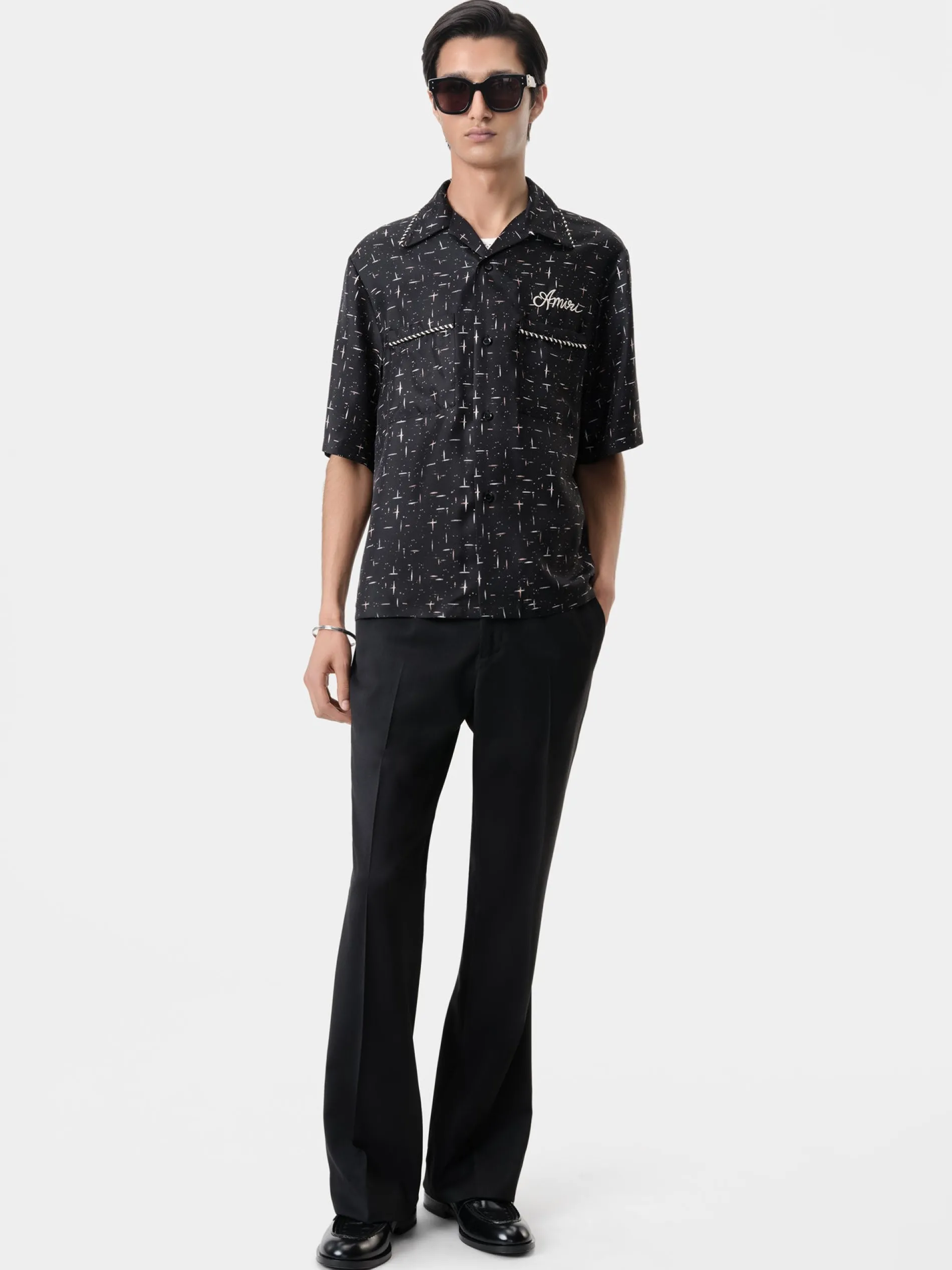 AMIRI Shirts<FLECK BOWLING SHIRT BLACK