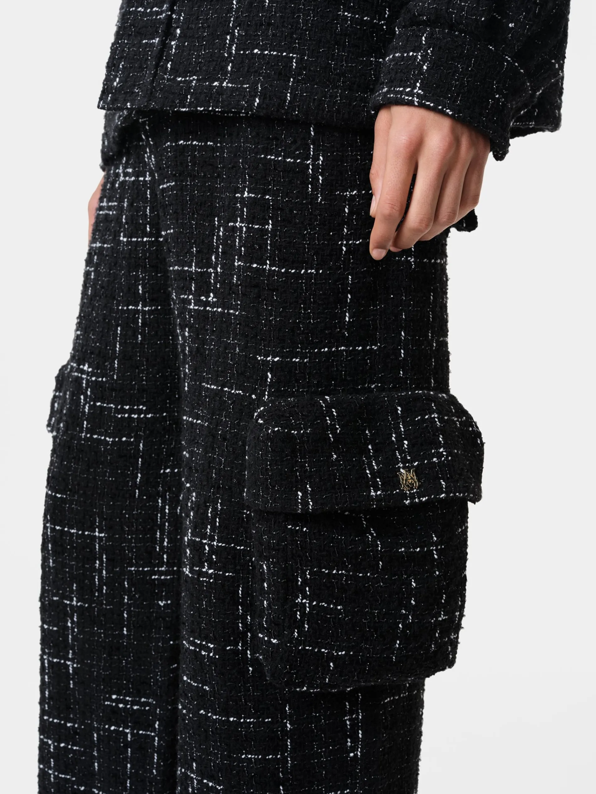 AMIRI Pants<FLECK TWEED CARGO BLACK
