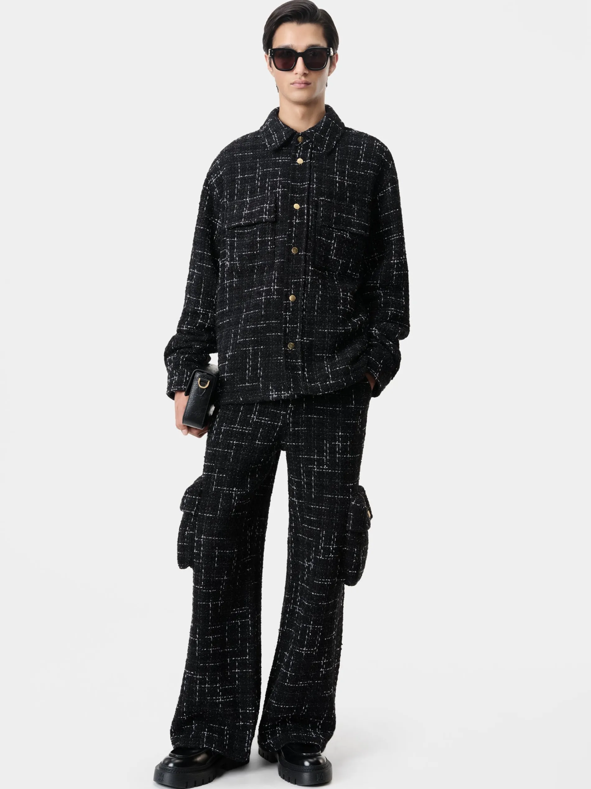 AMIRI Pants<FLECK TWEED CARGO BLACK