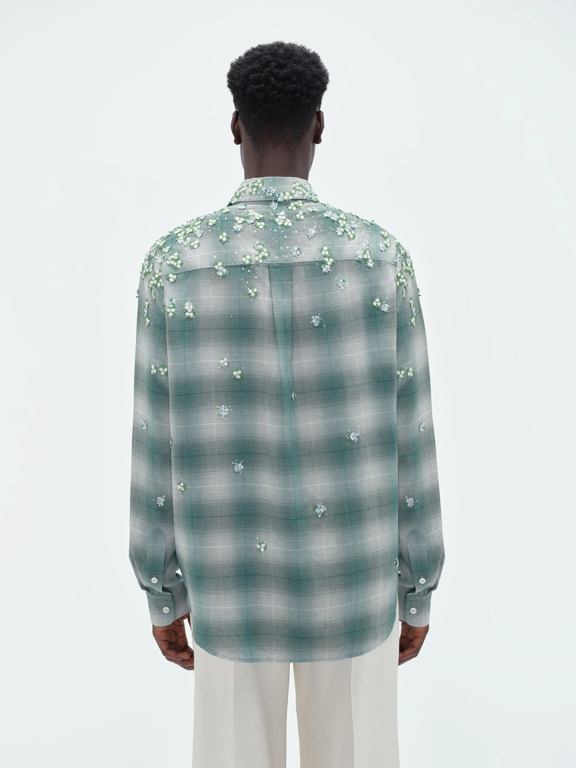 AMIRI Shirts<FLORAL FLANNEL Blue