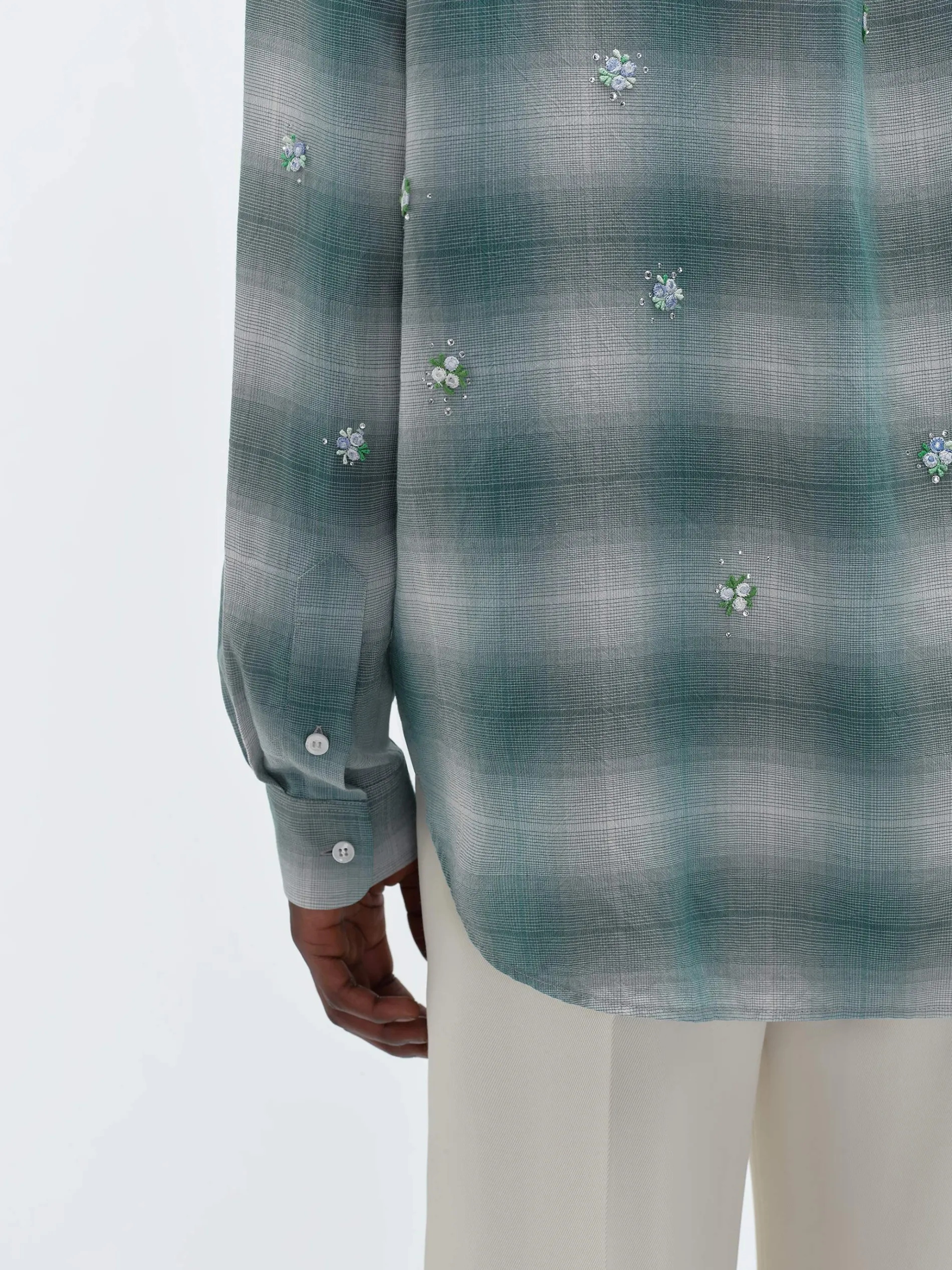 AMIRI Shirts<FLORAL FLANNEL Blue